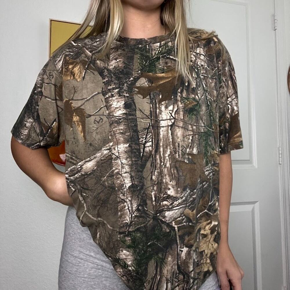 Real Tree Game Winner Camouflage T Shirt Sz L